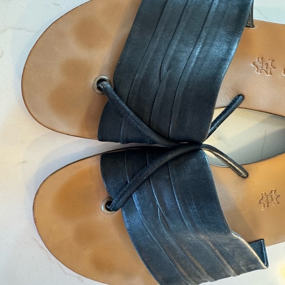 Paul Green Black Leather Slide Sandals Rubber Sole / AU 5 / US 6 - Picture 3 of 11